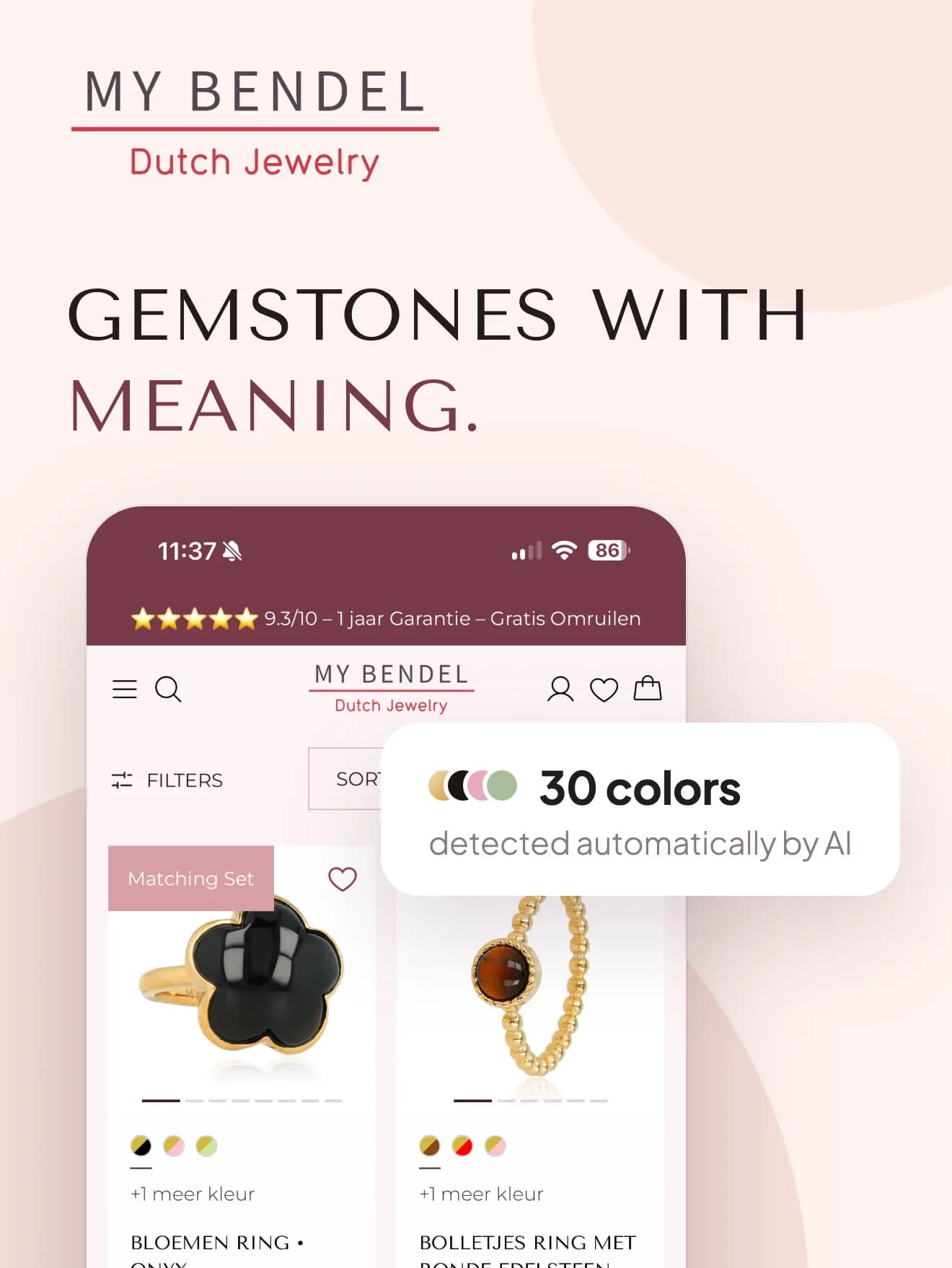 My Bendel, gemstones with meaning: 30 colours recognised automatically by AI