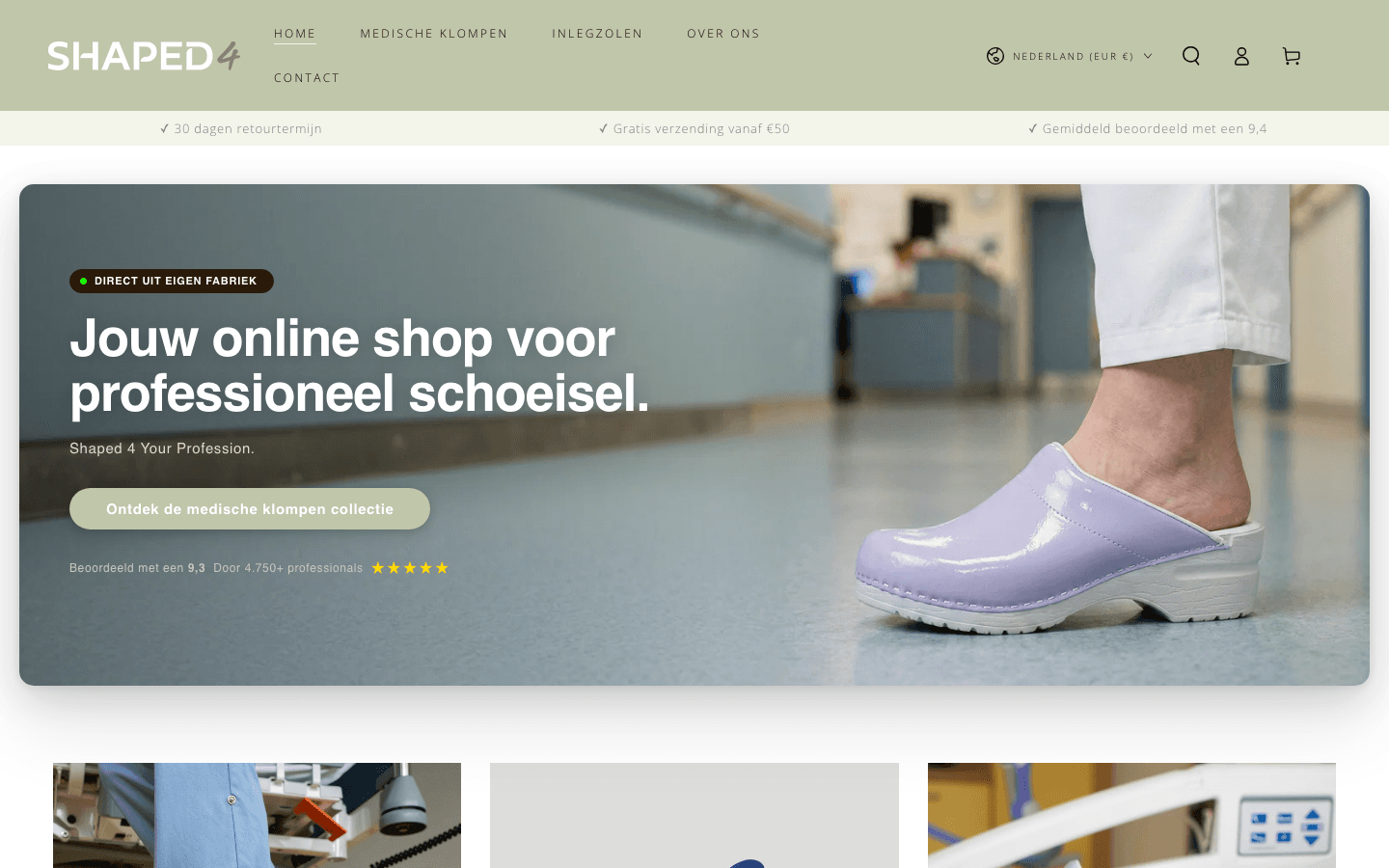 Homepage van shaped4.nl op desktop