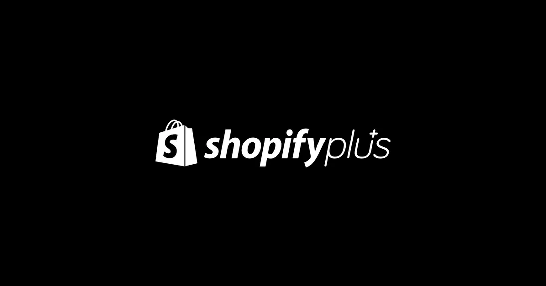 Shopify Plus logo on a black background